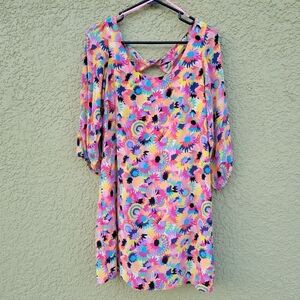 Tibi Silk Floral Shift Dress